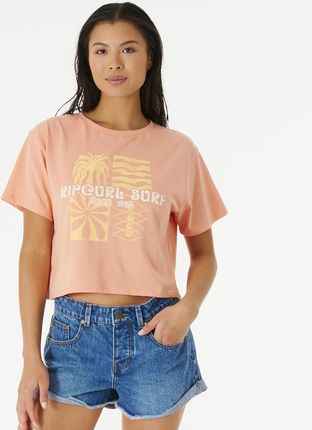 Damska Koszulka z krótkim rękawem Rip Curl Always Summer Crop Tee 03Uwte_8151 – Pomarańczowy