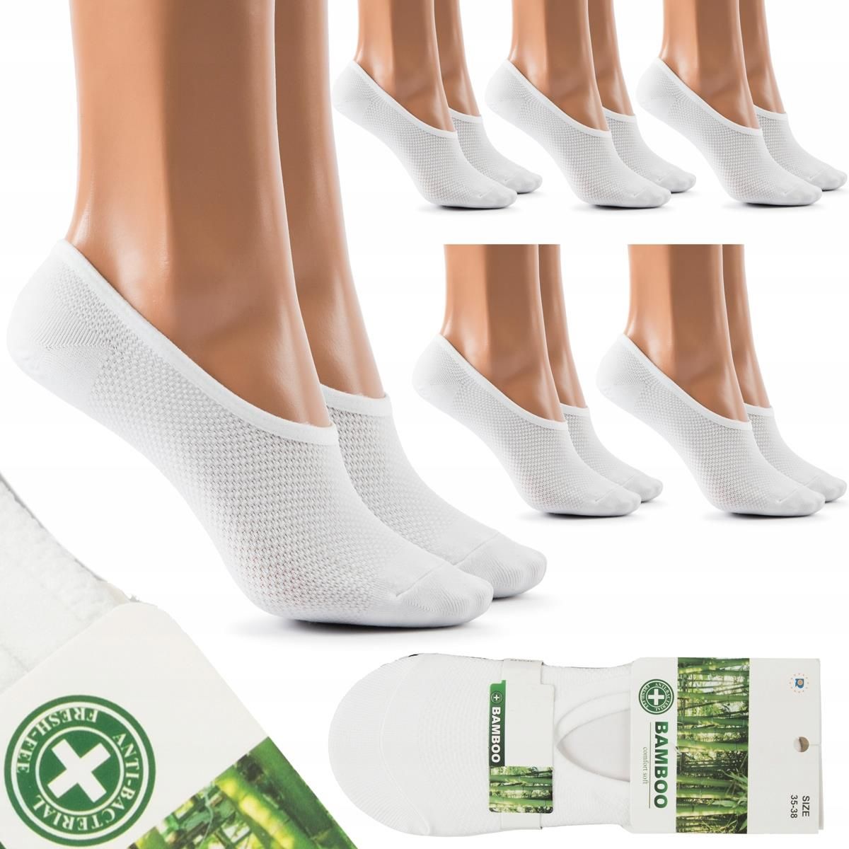 Stopki 6x Skarpetki Stopki damskie białe Naturalne Bambusowe Jakość - Ceny i ...