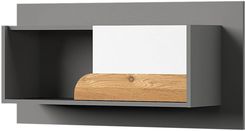 Zdjęcie Dolmar Półka Carini 9 Biały Brylantowy Dąb Nash Jasny Grafit - Pieniężno