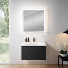 Rivea Dia Szafka Szer.81 Cm 1 Szuflada Umywalka 1 Otwór Na Baterię Biały Mat Szafka Z Lustrem N60 Br0037Bm+Br0049Wm+Bn0492Mi