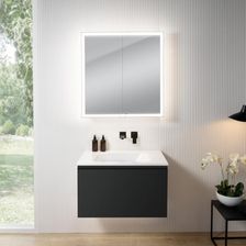 Rivea Dia Szafka Szer.81 Cm 1 Szuflada Umywalka Bez Otworu Na Baterię Biały Szafka Z Lustrem N60 Br0037Bm+Br0054Wh+Bn0492Mi