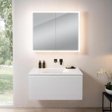 Rivea Dia Szafka Szer.101 Cm 1 Szuflada Umywalka Bez Otworu Na Baterię Biały Szafka Z Lustrem N60 Br0038Wm+Br0055Wh+Bn0493Mi