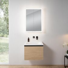 Rivea Dia Szafka Szer. 61 Cm 1 Szuflada Umywalka Bez Otworu Na Baterię Biały Mat Szafka Z Lustrem N60 Br0036So+Br0053Wm+Bn0491Mi
