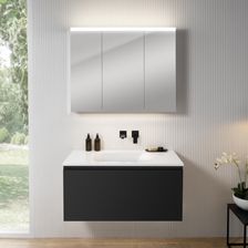 Rivea Dia Szafka Szer.101 Cm 1 Szuflada Umywalka Bez Otworu Na Baterię Biały Szafka Z Lustrem N50 Br0038Bm+Br0055Wh+Bn0474Mi