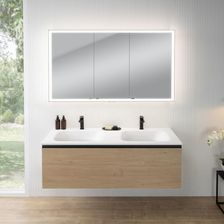 Rivea Dia Szafka Szer. 141 Cm 1 Szuflada Podwójna Umywalka 2 Otwory Na Baterię Biały Mat Szafka Z Lustrem N60 Br0044So+Br0081Wm+Bn0495Mi