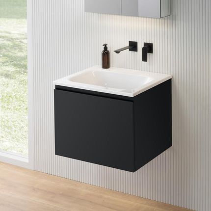 Rivea Dia Szafka Szer. 61 Cm Z 1 Szufladą Umywalka Bez Otworu Na Baterię Biała Br0036Bm+Br0053Wh