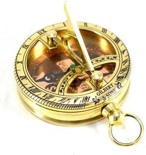 Giftdeco Kemis House Of Gadgets Mosiężny Zegar Słoneczny Z Kompasem Z Otwieraną Pokrywą