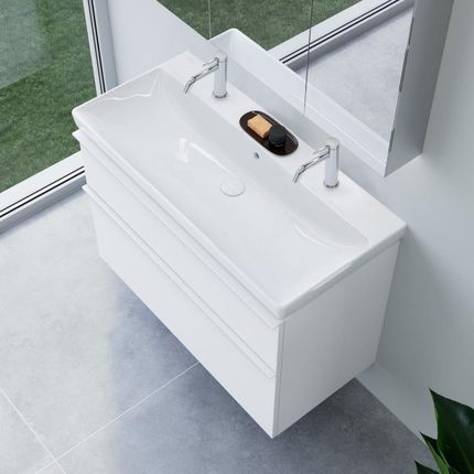 Villeroy & Boch Avento Podwójna Umywalka Evineo Ineo4 Szafka Szer. 100 Cm 2 Szuflady Z Uchwytem 4156A4R1+Be0810Wm