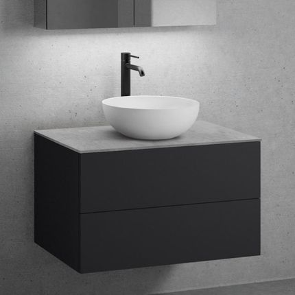 Neoro N50 Szafka Szer. 80 Cm Z 2 Szufladami Umywalka 45 Cm Biały Mat Bn0106Wm+Bn0422Bm+Bn0402C3