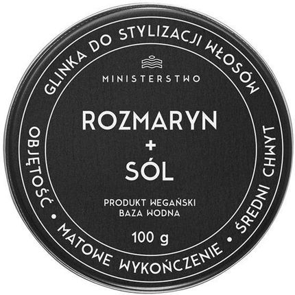 Ministerstwo Dobrego Mydła Glinka Do Stylizacji Włosów Rozmaryn + Sól 100g