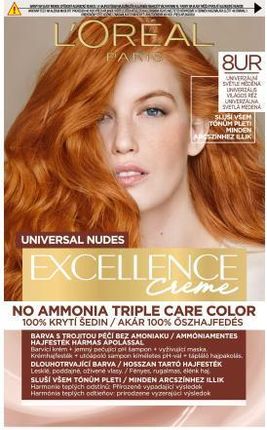 L'Oreal Paris Excellence Creme Triple Protection Farba Do Włosów Włosy Farbowane Wszystkie Typy 48ml Odcień 8Ur Universal Light Copper