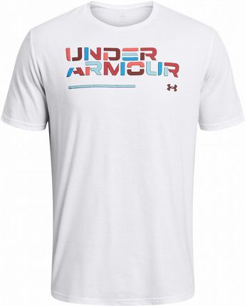 Koszulka męska Under Armour Colorblock Wordmark SS Wielkość: L / Kolor: biały