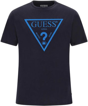 Męska Koszulka z krótkim rękawem Guess SS Bsc Reflective Logo Tee M3Gi44K9Rm1-G7V2 – Granatowy