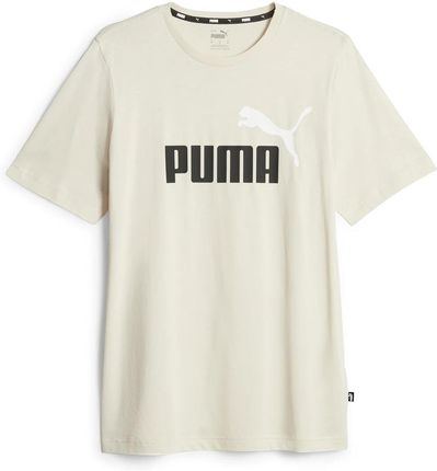 Męska Koszulka z krótkim rękawem Puma Ess+ 2 Col Logo Tee 58675987 – Beżowy