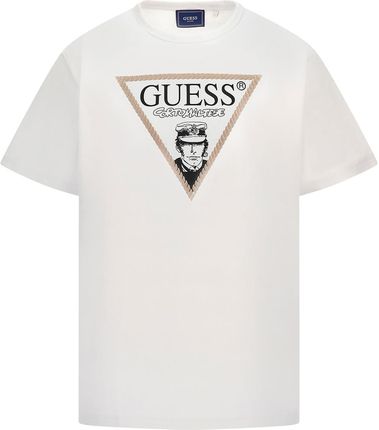 Męska Koszulka z krótkim rękawem Guess SS Triangle Corto Guess Tee M3Ri80Kblr0-G011 – Biały