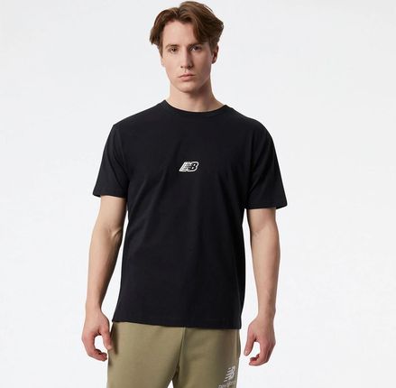 Męska Koszulka z krótkim rękawem New Balance NB Essentials Graphic Short Sleeve 2 Nbmt23514Bk – Czarny