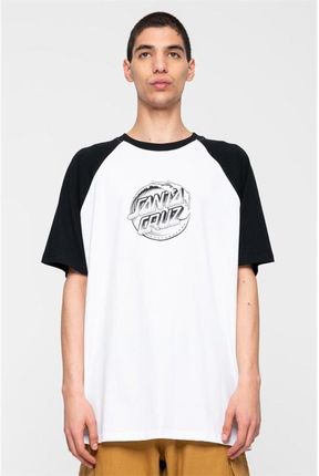 koszulka SANTA CRUZ - Stipple Wave DotRaglan T-Shirt Black White (BLACK  WHITE) rozmiar: L
