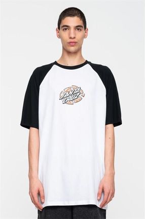 koszulka SANTA CRUZ - Warp Broken Dot Raglan T-Shirt Black White (BLACK  WHITE) rozmiar: L