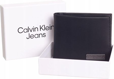 Calvin Klein Portfel Męski Plaque Bifold Czarny