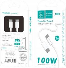 Myphone Kabel Usb Typ-C Do Typ-C Pd Usb-C 3,6A Denmen Biały 2M D65 100W #34350