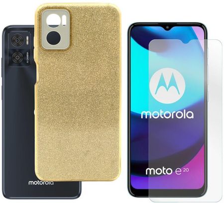Gsm Hurt Etui Do Motorola Moto E22 I E22I Obudowa Jelly Case Shining Hq Złot I Szkło