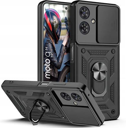 Krainagsm Etui Do Motorola Moto G54 5Gpower Edition Pancerne Slide Ring Case +Szkło