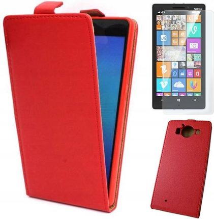 Gsm Hurt Etui Do Microsoft Lumia 950 Pokrowiec Case Slim Flex Czerwone I Szkło