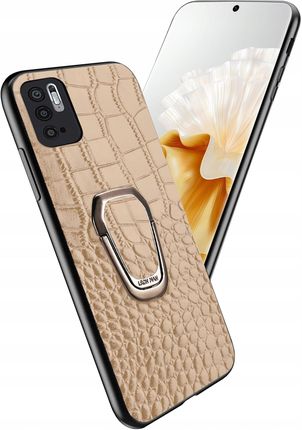 Itel Etui Do Xiaomi Redmi Note 10 5G Skóra Krokodyla Luksusowe Case Ring Szkło