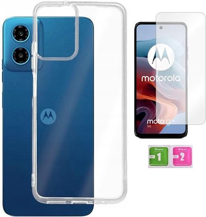 Martech Etui Silikonowe 2Mm Do Motorola Moto G34 5G Pokrowiec Case Szkło Na Ekran
