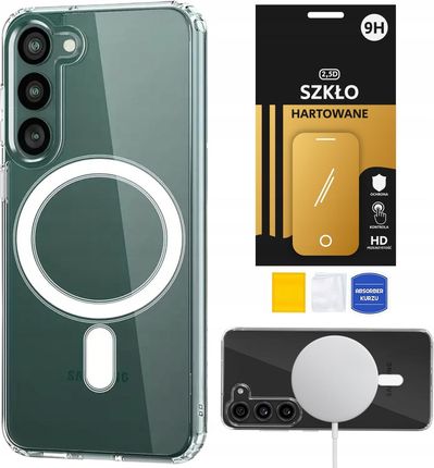 Youtab Etui Do Galaxy S23 Magsafe Clear Anti Shock Case Szkło 2.5D Mocne