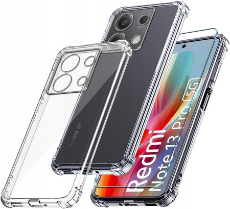 Krainagsm Etui Do Xiaomi Redmi Note 13 Pro 5G Anti-Shock Clear Case Szkło 9H