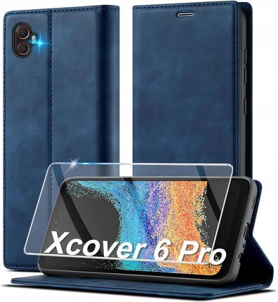 Case Etui Z Klapką Do Samsung Galaxy Xcover 6 Pro Futerał Na Telefon Niebieski