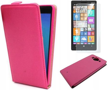 Gsm Hurt Etui Do Microsoft Lumia 950 Pokrowiec Case Slim Flex Różowe I Szkło