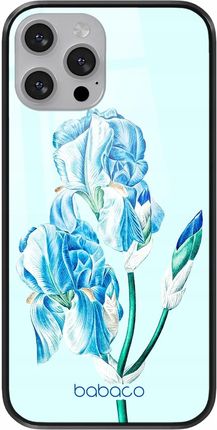 Etui do Apple Iphone Xs Max Kwiaty 025 Babaco Premium Glass Niebieski