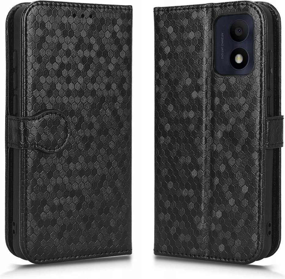 Custodia Portafoglio In Pelle PU Per Alcatel 1B 2022: Flip Cover Magnetica Con Slot Carte, Tasca E Supporto - Nero