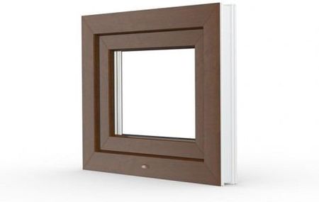 Okno PCV standard 565 x 535 mm uchylne złoty dąb dwuszybowe