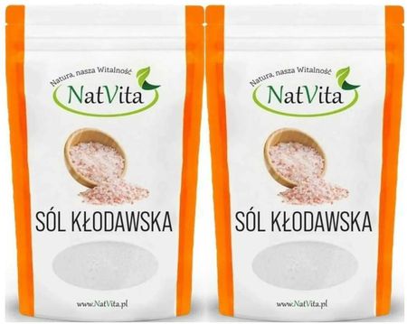 Nat Sp. Z O.O. 2 X Sól Kłodawska Kamienna Różowa Miałka 1,3kg Natvita