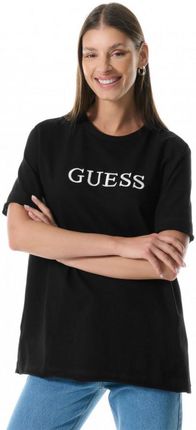 Damski t-shirt oversize Guess Athena Maxi T-shirt - czarny