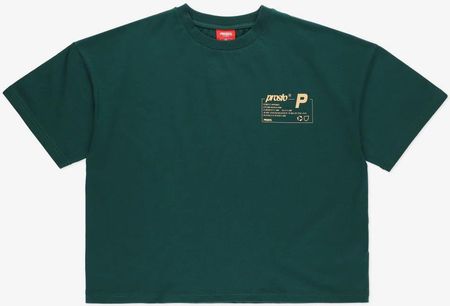 Damski t-shirt z nadrukiem Prosto Boxy - zielony