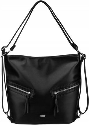 Shopperka damska hobo Rovicky R-073-01 czarna - zdjęcie 3