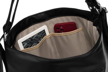 Shopperka damska hobo Rovicky R-073-01 czarna - zdjęcie 4