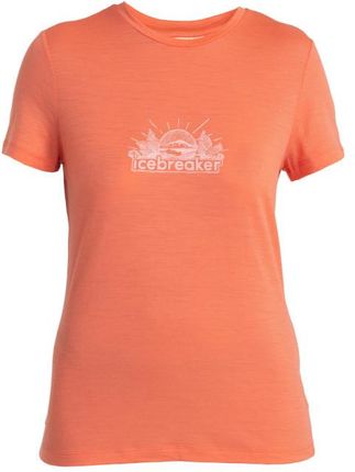 Damska koszulka Icebreaker Women Merino 150 Tech Lite III SS Tee IB Grown Naturally Wielkość: M / Kolor: pomarańczowy
