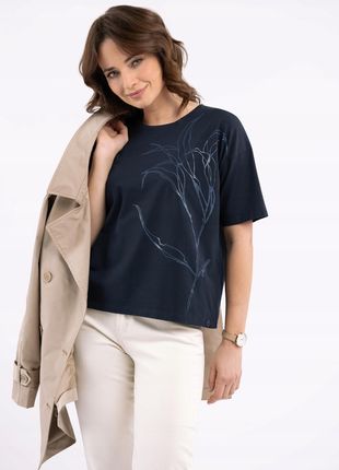 Damski T-shirt Z Nadrukiem Comfort Fit Volcano T-ciri XL
