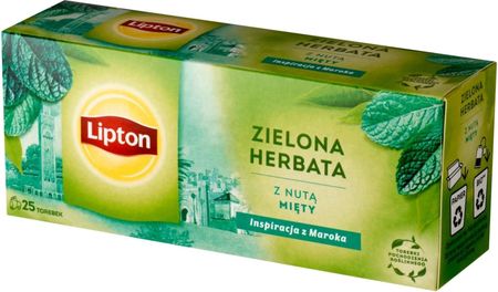 Lipton Herbata Zielona Green Mint 25 Torebek