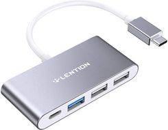 Zdjęcie Lention Hub 4w1 USB-C do USB 3.0 + 2x USB 2.0 + USB-C (szary) (59923) - Łuków