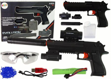 Lean Toys Pistolet Elektryczny Na Kulki Zestaw Czarny 20 Metrów