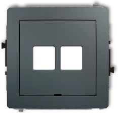Karlik Deco Mechanizm Gniazda Multimedialnego Podwójnego Standard Keystone Grafitowy Mat 28Dgmbo-2P
