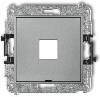 Karlik Mini Mechanizm Gniazda Multimedialnego Pojedyńczego Standard Keystone Srebrny Metalik 7Mgmbo-1P