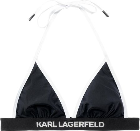 Damska Góra stroju kąpielowego Karl Lagerfeld Triangle W/ Logo Elastic 230W2234-999 – Czarny