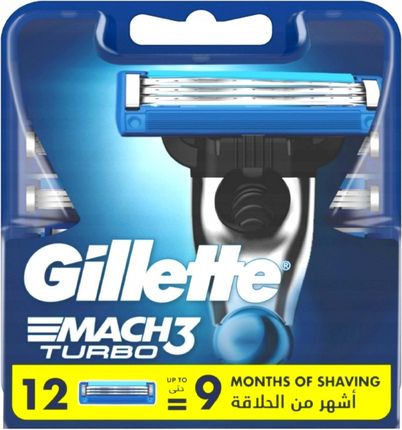 Gillette Mach3 Turbo Wkłady Ostrza Wymienne 12szt 